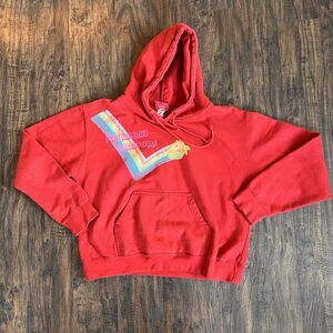 Vintage Strawberry‎ Shortcake Hoodie Women’s Large Red Decal Rainbow Y2K